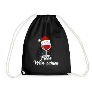 Wein Liebhaber Weihnachts Mütze Outfit Weihnachten - Turnbeutel - Schwarz - Vorne