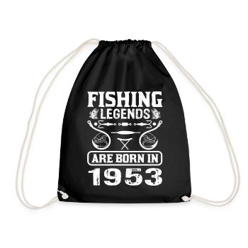 Fishing Legends Are Born In 1953 - Turnbeutel - Schwarz - Vorne