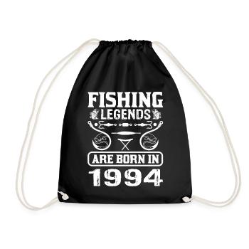 Fishing Legends Are Born In 1994 - Turnbeutel - Schwarz - Vorne