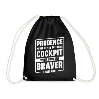 Prudence Wisdom Quotes Pilot Philosophy - Drawstring Bag - black - Front