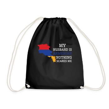 Nothing Scares Me Armenian Husband Armenia - Drawstring Bag - black - Front