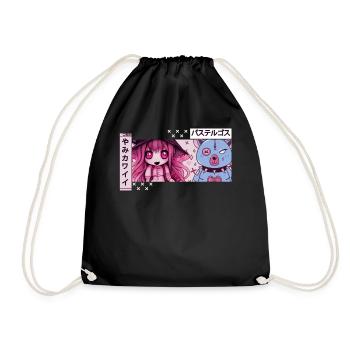 Yami Kawaii Witch Chibi Anime Japanische Ästhetik - Turnbeutel - Schwarz - Vorne