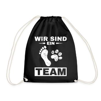 Hund, bester Feund Hundebesitzer Mann, Frau Hunde - Turnbeutel - Schwarz - Vorne