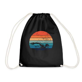Schwimmen Trainer, Coaches Schwimmerin Schwimmer - Turnbeutel - Schwarz - Vorne