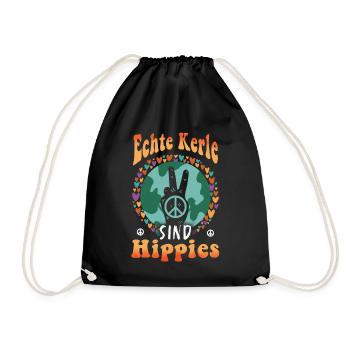 Hippie Peace Groovy Flowerpower Boho Woodstock - Sac de sport léger - noir - Devant