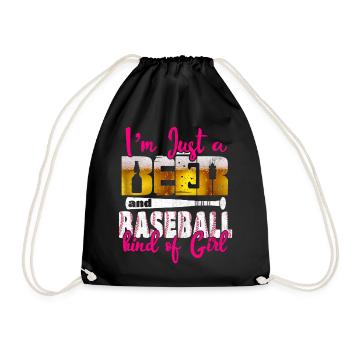 Je suis juste une bière et une fille de baseball - Sac de sport léger - noir - Devant