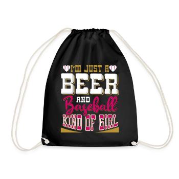 Je suis juste une bière et une fille de baseball - Sac de sport léger - noir - Devant
