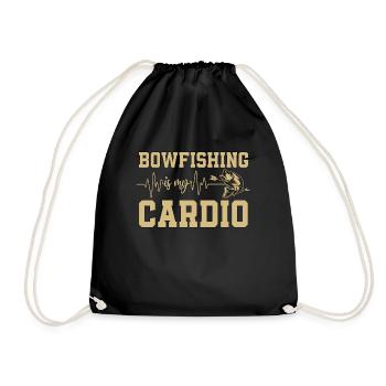 Bowfishing Cardio Fisherman Fish Hunting Bowfisher - Turnbeutel - Schwarz - Vorne