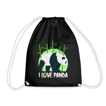 Panda Costume Cute Pandas Animal Lovers Bamboo - Drawstring Bag - black - Front