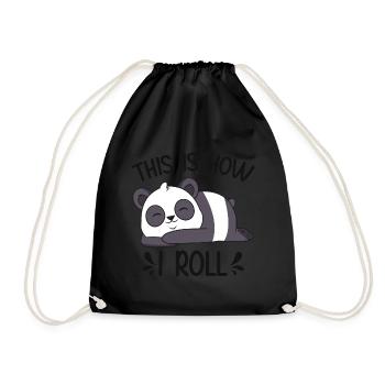 Panda Gaming Retro Cute Pandas Animal Lovers - Drawstring Bag - black - Front