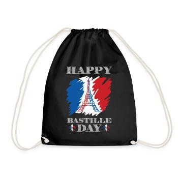 Happy day at the Eiffel Tower Paris Holiday - Drawstring Bag - black - Front