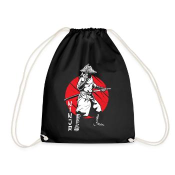 Samurai Ninja Warrior Japanese Bloodstain Katana S - Turnbeutel - Schwarz - Vorne