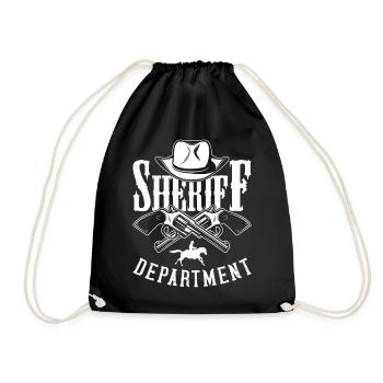 Sheriff Cowboy Pistols Sheriff Star Badge Costume - Drawstring Bag - black - Front