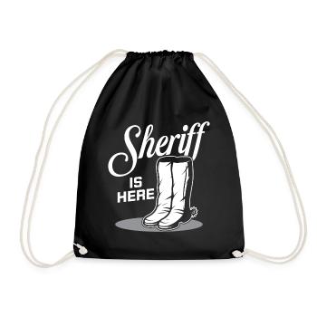 Sheriff is Sheriff Boots Sheriffstar Pistol here - Drawstring Bag - black - Front