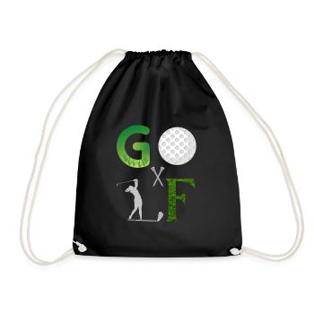 Golf - Golf Lovers - Turnbeutel - Schwarz - Vorne