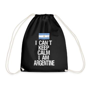 I can not Keep Calm I am Argentiner - Turnbeutel - Schwarz - Vorne