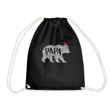 Papa Santa Hat Chapeau de Noël - Sac de sport léger - noir - Devant