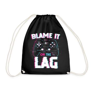 Funny Gaming Blame It On The Lag Video Game Gamer - Drawstring Bag - black - Front