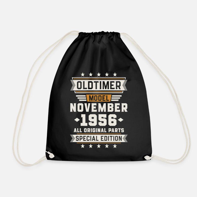 Oldtimer November 1956 Geburtstag Geschenk - Turnbeutel - Schwarz