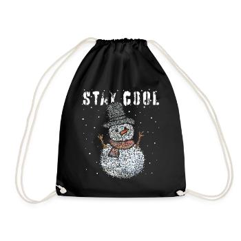 Bonhomme de neige Flocons de neige Heure d’hiver Décembre - Sac de sport léger - noir - Devant