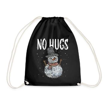 Bonhomme de neige Pas de câlins Bonheur d’hiver Moufle de Noël - Sac de sport léger - noir - Devant