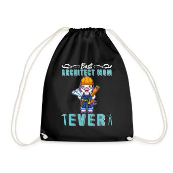 Best Architect Mom Ever Technical Drawing Mother - Drawstring Bag - black - Front