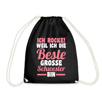 Beste Schwester - Turnbeutel - Schwarz - Vorne