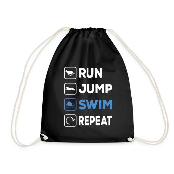 Run Jump Swim Repeat Dock Diving Dog - Drawstring Bag - black - Front
