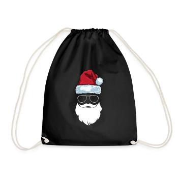 Père Noël Bonnet Lunettes de soleil Bart Santa - Sac de sport léger - noir - Devant
