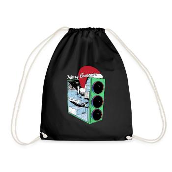 PC de jeu avec Beanie Funny Gambler Outfit Noël - Sac de sport léger - noir - Devant