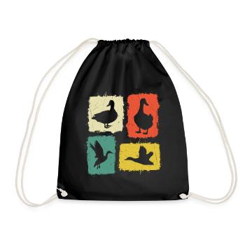 Motif propriétaire amoureux du canard drôle et mignon - Canards - Sac de sport léger - noir - Devant