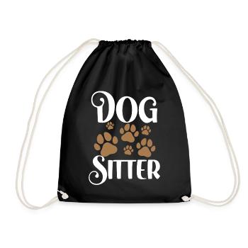 Hundesitter Hund Dog Sitting Hundesitting - Turnbeutel - Schwarz - Vorne