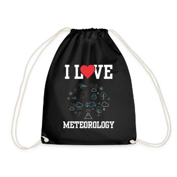 Ich Liebe Meteorologie Klimatologie Meteorologe - Turnbeutel - Schwarz - Vorne