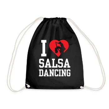 Ich Liebe Salsa Tanzen Hobby Tanz Tänzer - Turnbeutel - Schwarz - Vorne