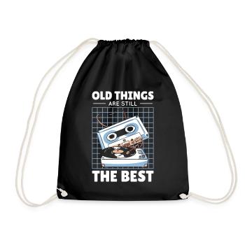 Antiquing Vinyl Cassette Music Vintage Lover - Drawstring Bag - black - Front