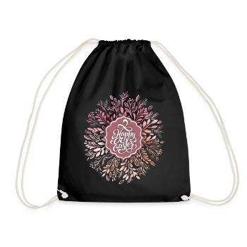 Couronne de Pâques, Aquarelle, Joyeuses Pâques, Calligraphie - Sac de sport léger - noir - Devant