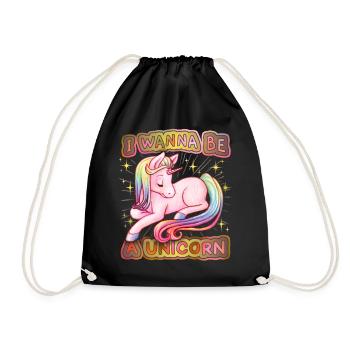 Cute unicorn unicorn, kawaii unicorn saying - Drawstring Bag - black - Front