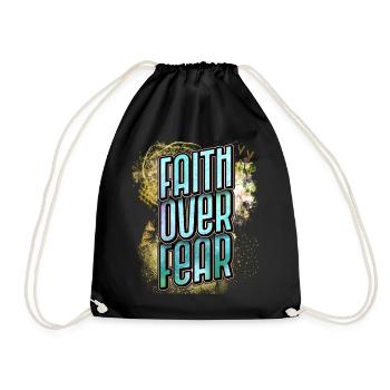 Christian Faith, Jesus Christ, Bible Proverb - Drawstring Bag - black - Front