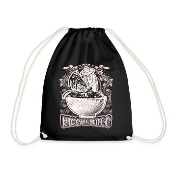 Riz, bol de riz, riziculteur, disant - Sac de sport léger - noir - Devant