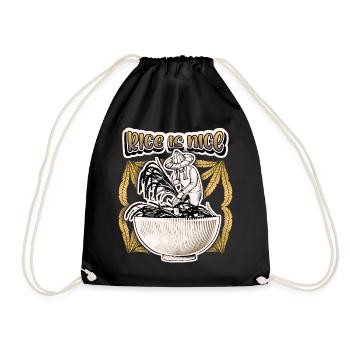 Riziculteur avec bol de riz, disant riz - Sac de sport léger - noir - Devant