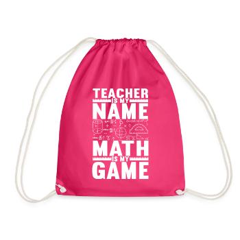 Math Teacher - Drawstring Bag - fuchsia - Front