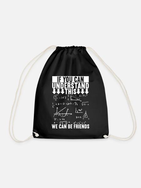 Math Math Teacher - Drawstring Bag - black