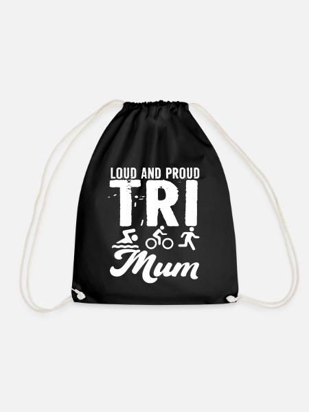 Laute Und Stolze Tri Mum Triathletin - Turnbeutel - Schwarz