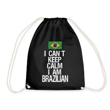 Je ne peux pas rester calme Je suis brésilien - Sac de sport léger - noir - Devant