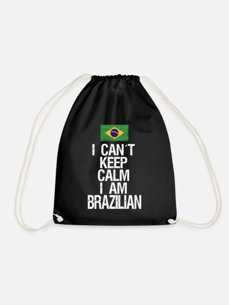 I can not Keep Calm I am Brazilian - Drawstring Bag - black