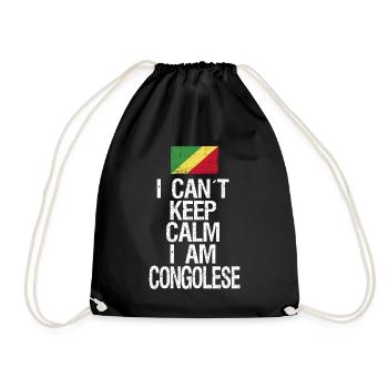 I can not Keep Calm I am Kongolese - Turnbeutel - Schwarz - Vorne
