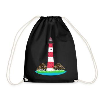 Lighthouse Westerheversand, without text, North Sea - Drawstring Bag - black - Front