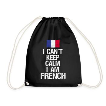 I can not Keep Calm I am Franzose - Turnbeutel - Schwarz - Vorne