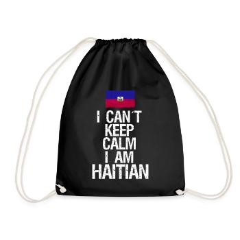 I can not Keep Calm I am Haitian - Drawstring Bag - black - Front
