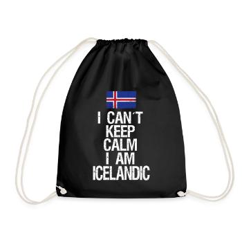 Je ne peux pas rester calme Je suis Islandais - Sac de sport léger - noir - Devant